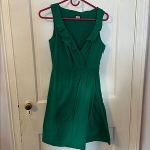 J. Crew Factory Green Sleeveless Cotton Dress